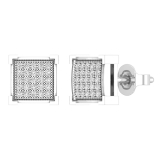 Round White Diamond Ice Cube Square V Prong Unisex Stud Earrings (0.17 ctw, Color I-J, Clarity I2-I3) in 925 Sterling Silver in Push Back