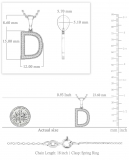 Round White Diamond Upper Case Initial D Letter Pendant with 18 inch Silver Chain for Women (0.15 ctw, Color I-J, Clarity I2-I3) in 925 Sterling Silver