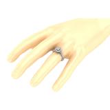 Round White Diamond Split Twisted Shank Pear Shaped Anniversary Ring for Women (0.27 ctw, Color I-J, Clarity I2-I3) in 10K White Gold