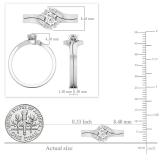 Round White Diamond Bypass Curved Wedding Ring Set for Women (0.26 ctw, Color I-J, Clarity I2-I3) in 925 Sterling Silver