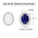 Round White Diamond Oval Shaped Removable Earring Jackets for Women in 10K White Gold (0.42 ctw, Color I-J, Clarity I2-I3)