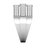 Round White Diamond 3 Band Style Ring for Women (0.45 ctw, Color I-J, Clarity I2-I3) in 10K White Gold