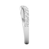 Round White Diamond Chevron Engagement Band for Women (0.72 ctw, Color I-J, Clarity I2-I3) in 925 Sterling Silver