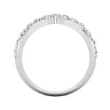Round White Diamond Chevron Engagement Band for Women (0.72 ctw, Color I-J, Clarity I2-I3) in 925 Sterling Silver