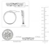 Round White Diamond Chevron Engagement Band for Women (0.72 ctw, Color I-J, Clarity I2-I3) in 925 Sterling Silver