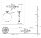 Pear & Round White Diamond Periwinkle Flower Stackable Ring for Women (0.77 ctw, Color I-J, Clarity SI) in 10K White Gold