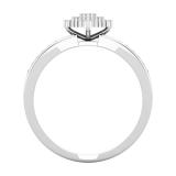 Round White Diamond Lozenge Shaped Cluster Engagement Ring for Women (0.25 ctw, Color I-J, Clarity I2-I3) in 925 Sterling Silver