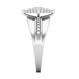 Round White Diamond Lozenge Shaped Cluster Engagement Ring for Women (0.25 ctw, Color I-J, Clarity I2-I3) in 925 Sterling Silver
