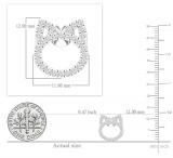 0.50 Carat (ctw) Round White Diamond Minimalistic Kitten Stud Earrings for Women in 925 Sterling Silver in Screw Back