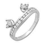 0.50 Carat (ctw) 14k White Gold Round Marquise Diamond Ladies Anniversary Wedding Band Enhancer Guard
