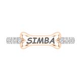 0.15 Carat Round White Diamond Dog Bone Simba Stackable Ring for Women in 14K Rose Gold