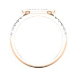 0.15 Carat Round White Diamond Dog Bone Simba Stackable Ring for Women in 14K Rose Gold