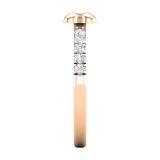 0.15 Carat Round White Diamond Dog Bone Simba Stackable Ring for Women in 14K Rose Gold