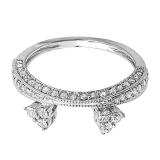 0.50 Carat (ctw) 10k White Gold Round Diamond Ladies Anniversary Wedding Band Enhancer Guard 1/2 CT