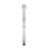 Round White Diamond Three Stone Beaded Engagement Ring for Her (0.11 ctw, Color I-J, Clarity I2-I3) in 925 Sterling Silver