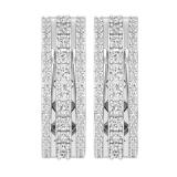 Round White Diamond Triple Row Criss Cross Grooved Hoop Earrings for Women (0.51 ctw, Color I-J, Clarity I2-I3) in 925 Sterling Silver