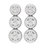 Round White Diamond Graduating 3 Stone Illusion Drop Stud Earrings for Women (0.15 ctw, Color I-J, Clarity I2-I3) in 925 Sterling Silver in Screw Back