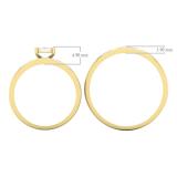 Round White Diamond Halo Cushion Head Matching Wedding Trio Ring Set for Men & Women (0.32 ctw, Color I-J, Clarity I1-I2) in 18K Yellow Gold