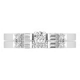Baguette & Round White Diamond Wedding Ring Set for Women (0.35 ctw, Color I-J, Clarity I2-I3) in 925 Sterling Silver