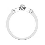 Baguette & Round White Diamond Wedding Ring Set for Women (0.35 ctw, Color I-J, Clarity I2-I3) in 925 Sterling Silver