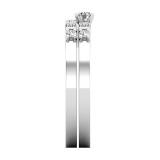 Baguette & Round White Diamond Wedding Ring Set for Women (0.35 ctw, Color I-J, Clarity I2-I3) in 925 Sterling Silver