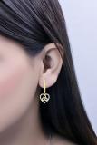 Round White Diamond Triquetra Heart Dangle Drop Lever Back Earrings for Women (0.27 ctw, Color I-J, Clarity I2-I3) in 10K Yellow Gold