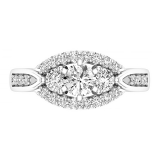 Round White Diamond Three Stone Wedding Ring for Women (0.99 ctw, Color I-J, Clarity I2-I3) in 925 Sterling Silver