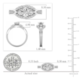 Round White Diamond Three Stone Wedding Ring for Women (0.99 ctw, Color I-J, Clarity I2-I3) in 925 Sterling Silver