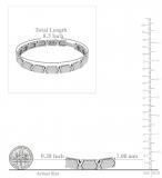 Round White Diamond Rectangular Hexagon Alternate Cross Unisex Bracelet (3.65 ctw, Color I-J, Clarity I2-I3) in 925 Sterling Silver