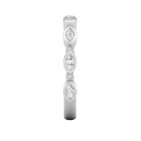 Alternate Marquise & Round White Diamond Dream Chaser Half Eternity Style Band for Women (0.38 ctw, Color I-J, Clarity I2-I3) in 925 Sterling Silver