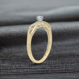 0.20 Carat (ctw) 18k Yellow Gold Round Diamond Crossover Swirl Ladies Bridal Promise Engagement Ring