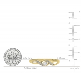 0.20 Carat (ctw) 18k Yellow Gold Round Diamond Crossover Swirl Ladies Bridal Promise Engagement Ring