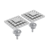 Round White Diamond Symmetry Square Stud Earrings for Women (0.54 ctw, Color I-J, Clarity I2-I3) in 10K White Gold in Screw Back