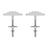 Round White Diamond Symmetry Square Stud Earrings for Women (0.54 ctw, Color I-J, Clarity I2-I3) in 10K White Gold in Screw Back
