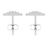 Round White Diamond Symmetry Square Stud Earrings for Women (0.54 ctw, Color I-J, Clarity I2-I3) in 925 Sterling Silver in Push Back