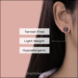 Round Black Diamond Dice Shaped Unisex Stud Earrings (0.33 ctw, Color Black, Clarity Opaque) in Black Plated 10K White Gold in Push Back