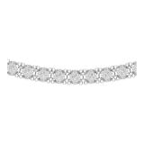 Round White Diamond Illusion Set Necklace for Women (1.67 ctw, Color I-J, Clarity I2-I3) in 10K White Gold