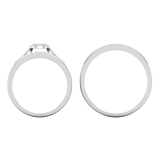 Round White Diamond Cluster Miligrian Wedding Trio Ring Set for Him & Her (0.24 ctw, Color I-J, Clarity I2-I3) in 925 Sterling Silver