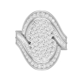 Baguette & Round White Diamond Composite Marquise Multi-Row bypass Frame Cocktail Ring for Her (1.98 ctw, Color I-J, Clarity I2-I3) in 925 Sterling Silver