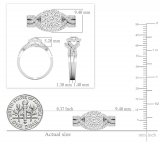 4mm Princess & Round White Diamond Entwined Cushion Shape Halo Wedding Ring Set for Her (1.00 ctw, Color I-J, Clarity I2-I3) in 925 Sterling Silver