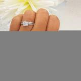 0.50 Carat (ctw) 14k White Gold Princess & Round Diamond Ladies Halo Bridal Engagement Ring Set