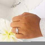 0.50 Carat (ctw) 14k White Gold Princess & Round Diamond Ladies Halo Bridal Engagement Ring Set