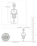 1.31 cttw Pear & Round White Diamond Chandelier Dangling Earrings for Her in 925 Sterling Silver in Push Back
