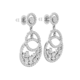 1.40 Cttw Marquise, Pear & Round White Diamond Concentric Dangle Earrings for Women in 925 Sterling Silver in Push Back
