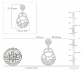 1.40 Cttw Marquise, Pear & Round White Diamond Concentric Dangle Earrings for Women in 925 Sterling Silver in Screw Back