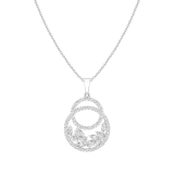 1.45 Cttw Marquise, Pear & Round White Diamond Concentric Circle Pendant Necklace with 18 inch Gold Chain for Women in 10K White Gold