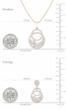 2.85 Cttw Marquise, Pear and Round White Diamond Circle Pendant Necklace and Dangle Earrings Set for Women in 10K Rose Gold