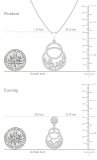 2.85 Cttw Marquise, Pear and Round White Diamond Circle Pendant Necklace and Dangle Earrings Set for Women in 14K White Gold