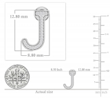 0.11 Carat Round White Diamond Initial 'J' Letter Stud Earrings for Women in 925 Sterling Silver in Screw Back
