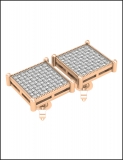 Round White Diamond Square Filigree Groove Sides Pushback Cushion Stud Earrings (0.20 Ctw, Color I-J, Clarity I1-I2) in 18K Rose Gold
